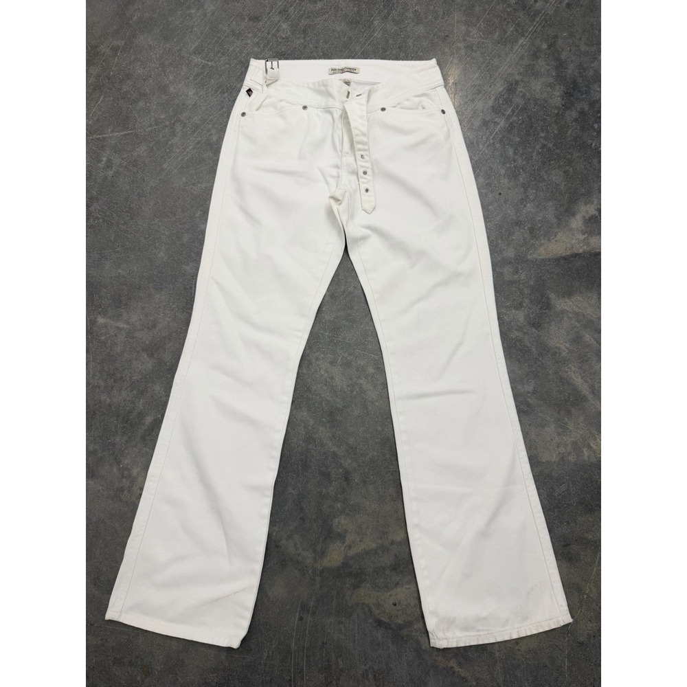 Vintage Y2K Polo Jeans Co Ralph Lauren White Low Rise Flare Pants Womens 4 2000s